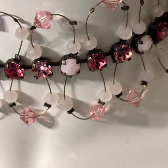 Van Galz Women’s Choker Pink Crystals Adjustable Closure - Picture 7 of 7